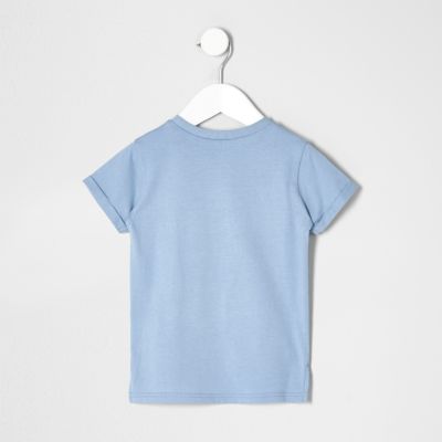 Mini boys light blue dude T-shirt